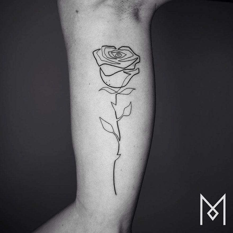 Des tatouages minimalistes réalisés avec un seul trait d'encre | So Busy Girls