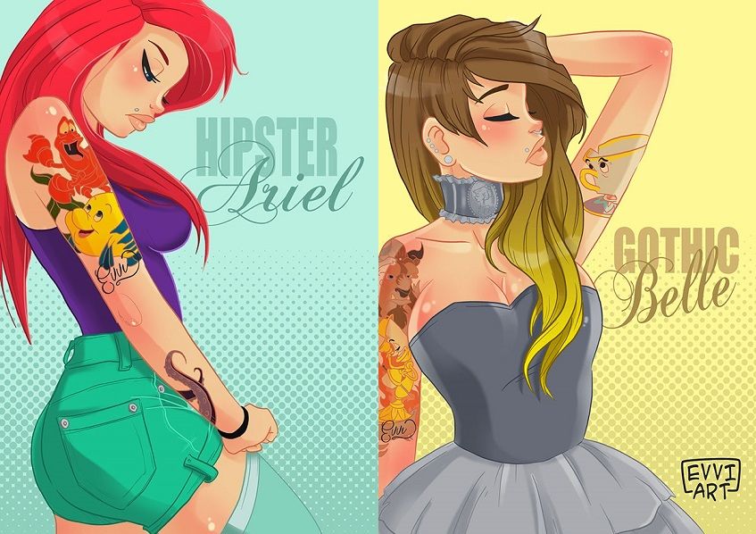 Cet artiste relooke nos Princesses Disney préférées version rock et franchement, c'est stylé | So Busy Girls