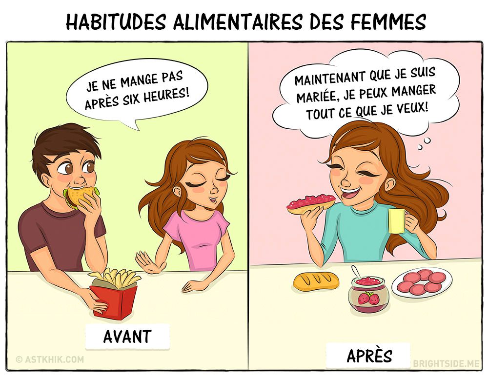 9 illustrations qui résument parfaitement votre vie avant et après le mariage | So Busy Girls