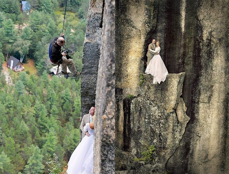 18 photos qui prouvent que les photographes de mariage sont prêts à tout pour prendre une belle photo | So Busy Girls