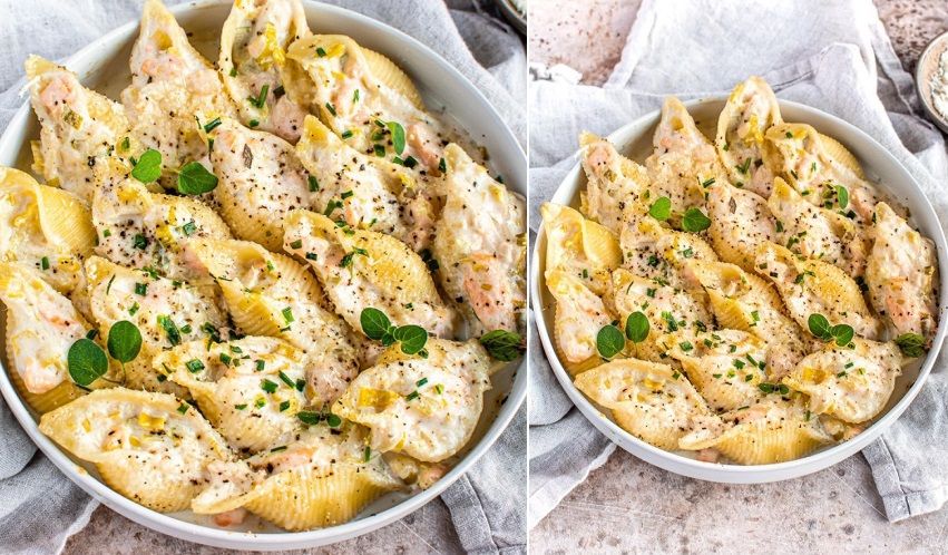 La recette de Conchiglioni, saumon et poireaux facile pour un gratin si gourmand | So Busy Girls