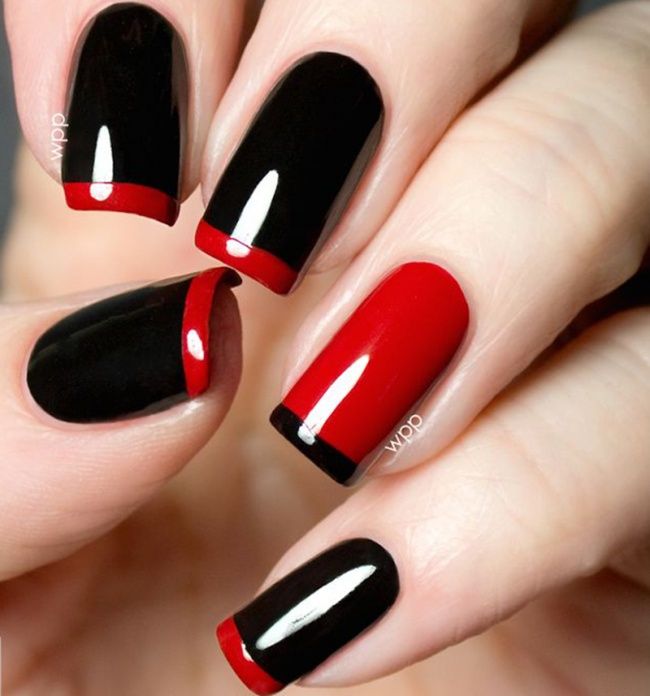 Une magnifique manucure en noir et rouge | So Busy Girls