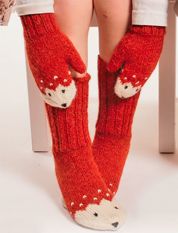 Des chaussettes et des moufles renard | So Busy Girls