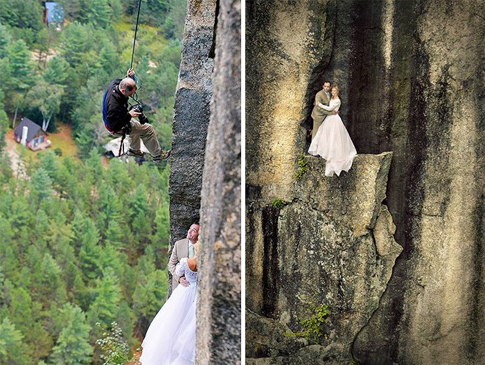 18 photos qui prouvent que les photographes de mariage sont prêts à tout pour prendre une belle photo | So Busy Girls