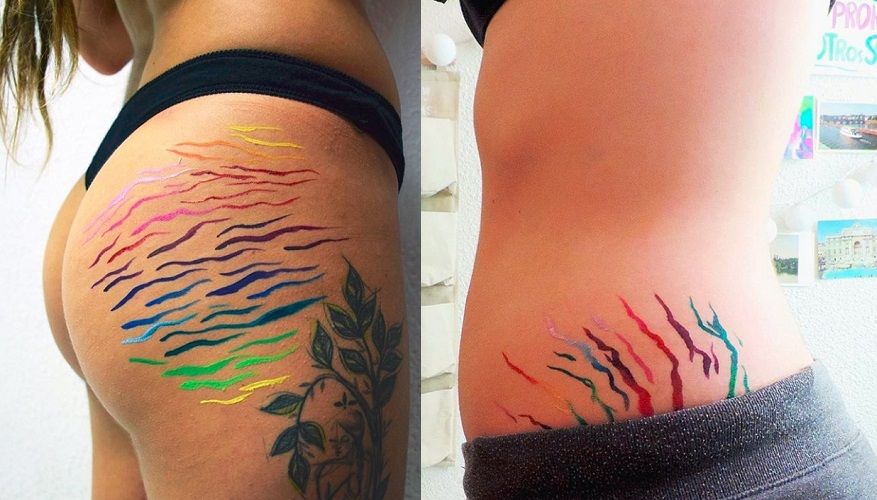 Cette artiste peint les vergetures en couleur arc en ciel pour montrer leur beauté | So Busy Girls