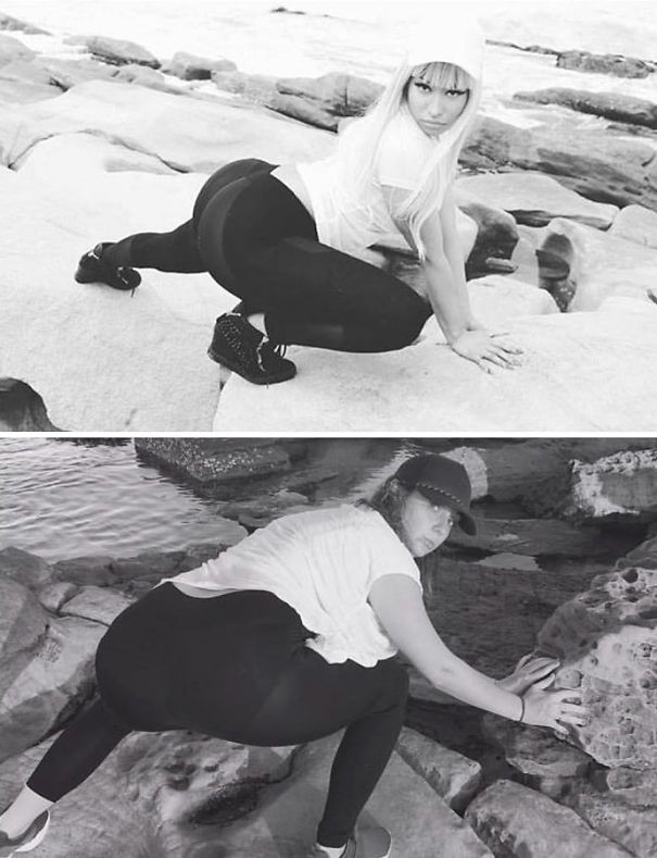 Cette femme reproduit avec beaucoup d'humour les photos Instagram des stars | So Busy Girls