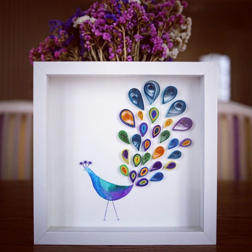 Idée déco simple et pas chère : des tableaux colorés à l'aquarelle et avec des feuilles de papier enroulées | So Busy Girls
