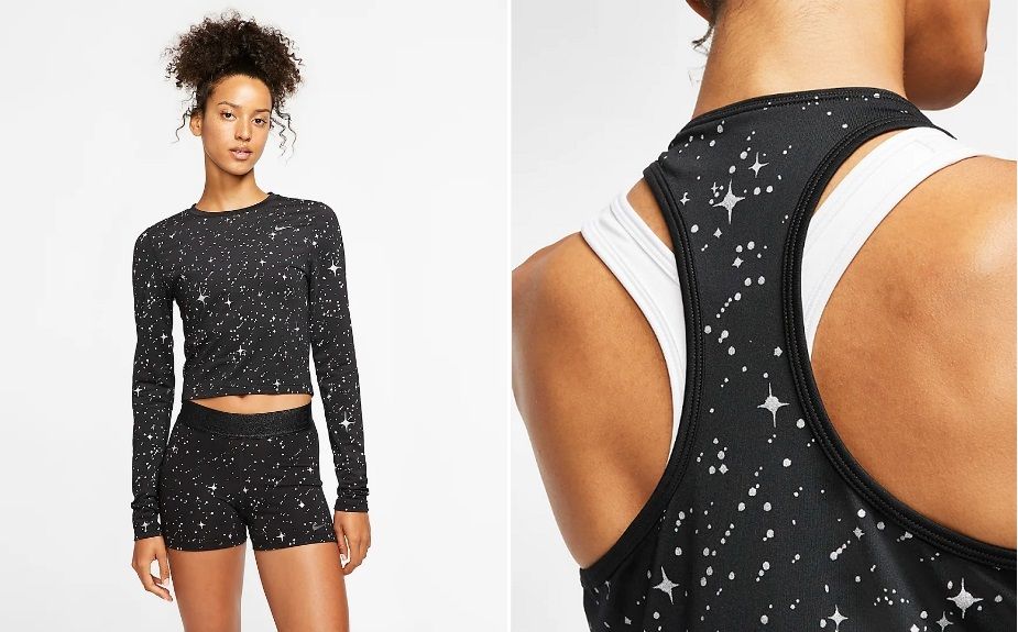 Nike sort sa gamme Pro Warm à imprimé métallique pour un look tout droit sorti des étoiles | So Busy Girls