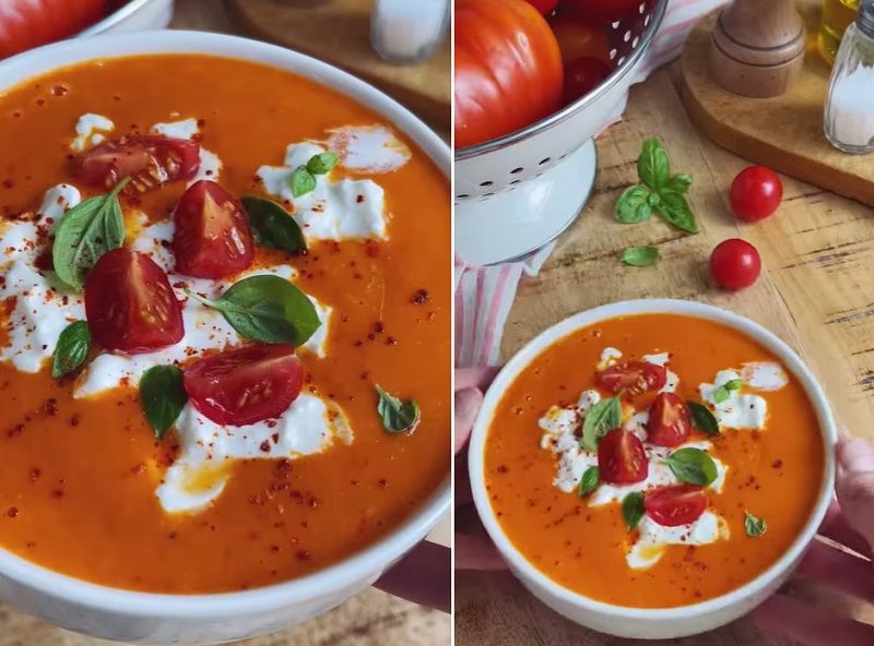 La recette du gaspacho de tomates et burrata maison facile et rapide | So Busy Girls