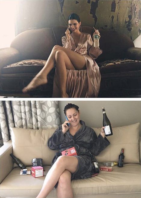 Cette femme pleine d'humour se moque des stars en reproduisant leurs photos Instagram | So Busy Girls