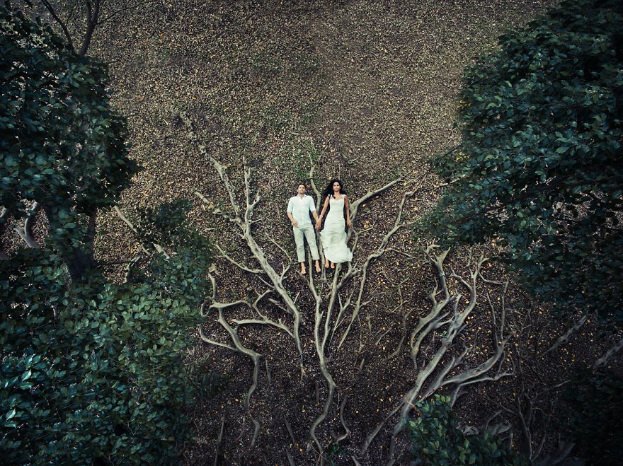 Cette photographe prend ses plus belles photos de mariage... du ciel, à l'aide d'un drone | So Busy Girls