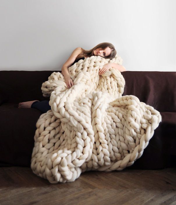 Une couverture tricotée XXL | So Busy Girls
