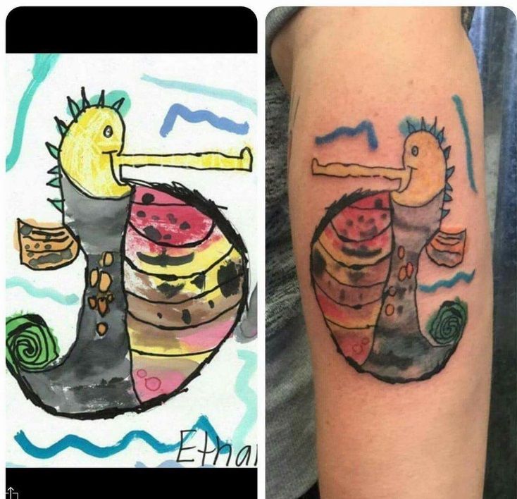 12 parents qui ont tellement adoré le dessin de leur enfant qu'ils se le sont fait tatouer ! | So Busy Girls