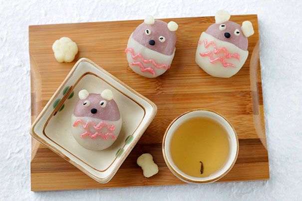 Des Wagashi, les pâtisseries traditionnelles japonaires en forme de petites souris | So Busy Girls