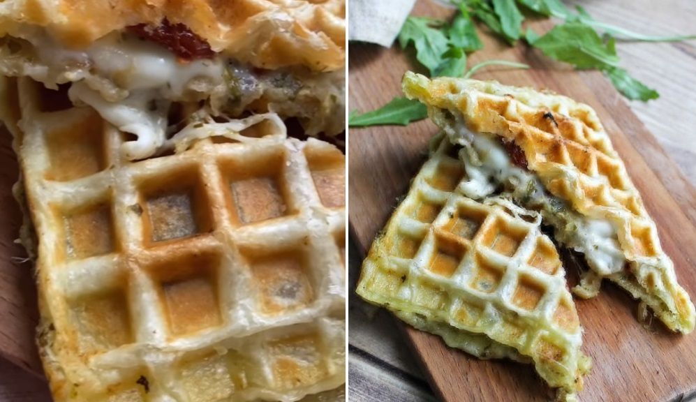 La recette de gaufre feuilletée au pesto et aux tomates séchées parfaite pour l'apéro | So Busy Girls