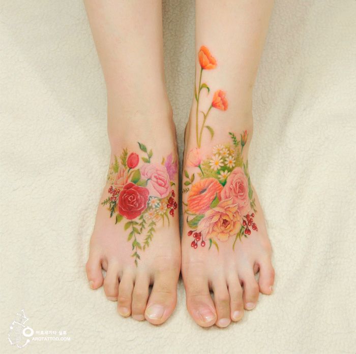 11 tatouages fleuris qui imitent des peintures à l'aquarelle sur la peau | So Busy Girls