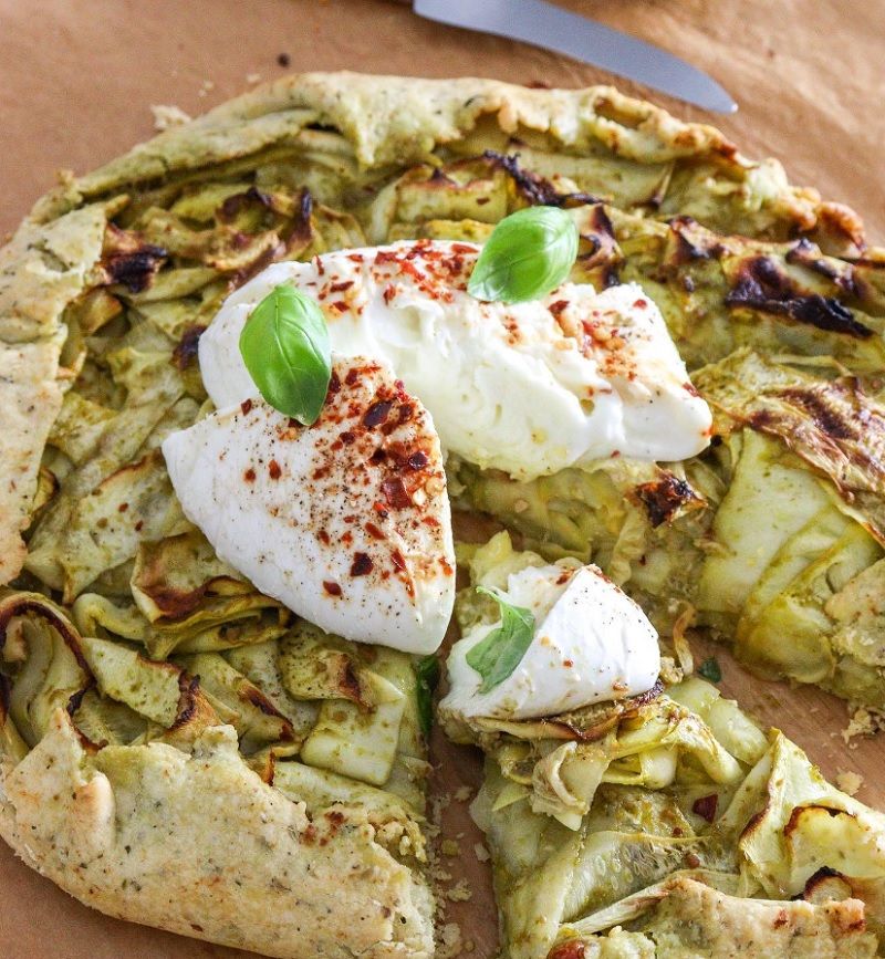La recette de tarte rustique courgette au pesto et burrata facile | So Busy Girls