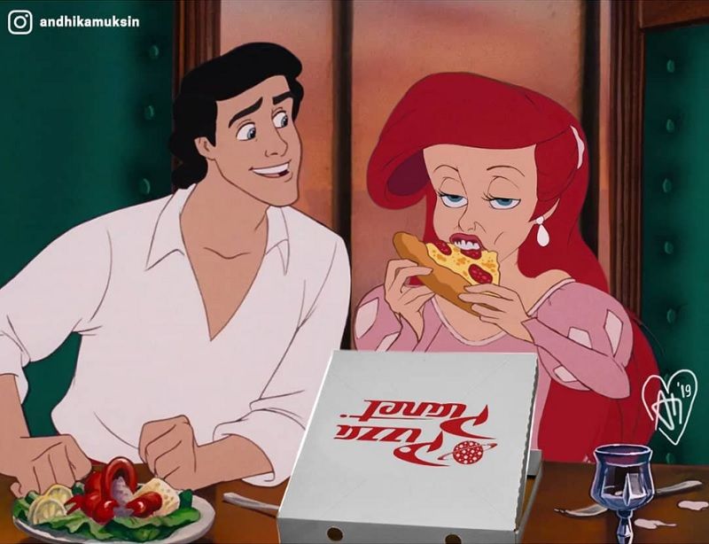 Ariel mange une pizza : quand les Princesses Disney sont comme nous au quotidien