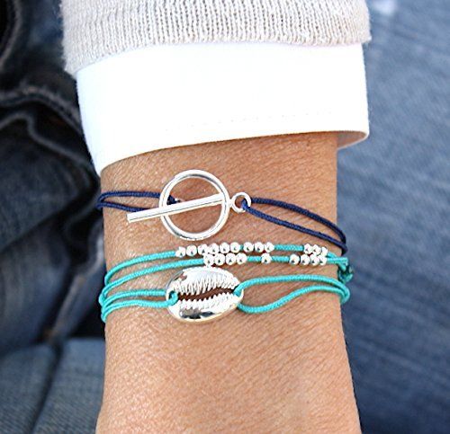 bracelet-cordon-coquillage-argent