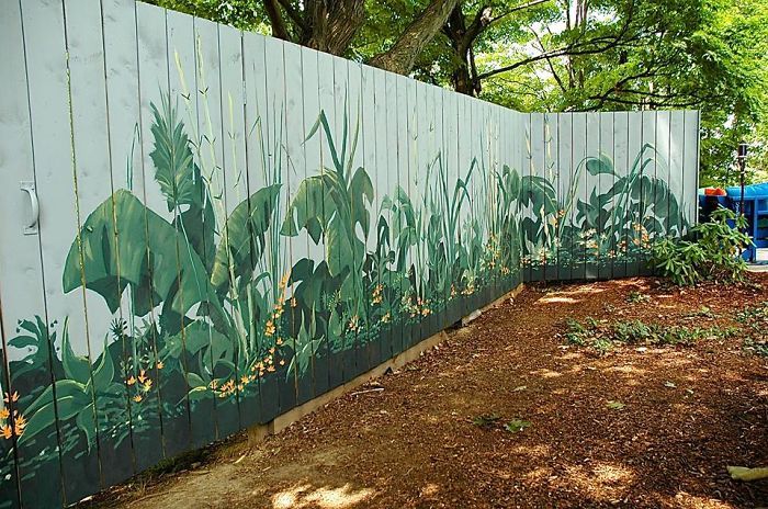 De la verdure peinte sur la barrière pour un jardin encore plus vert | So Busy Girls