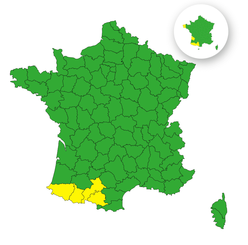 Pluie-inondation : voici les 4 départements placés en vigilance jaune ce samedi 8 novembre 2025