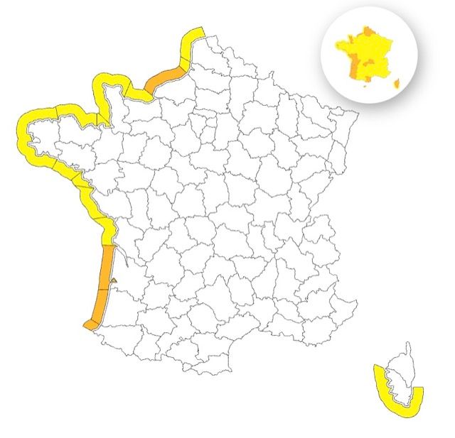 Vagues-submersion : voici les quatre départements placés en vigilance orange ce jeudi 23 octobre 2025