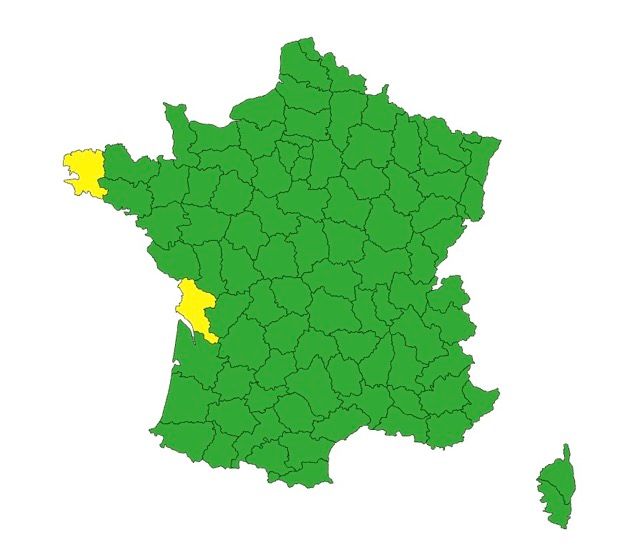 Crues : voici les 2 d&eacute;partements plac&eacute;s en vigilance jaune ce mercredi 8 octobre 2025