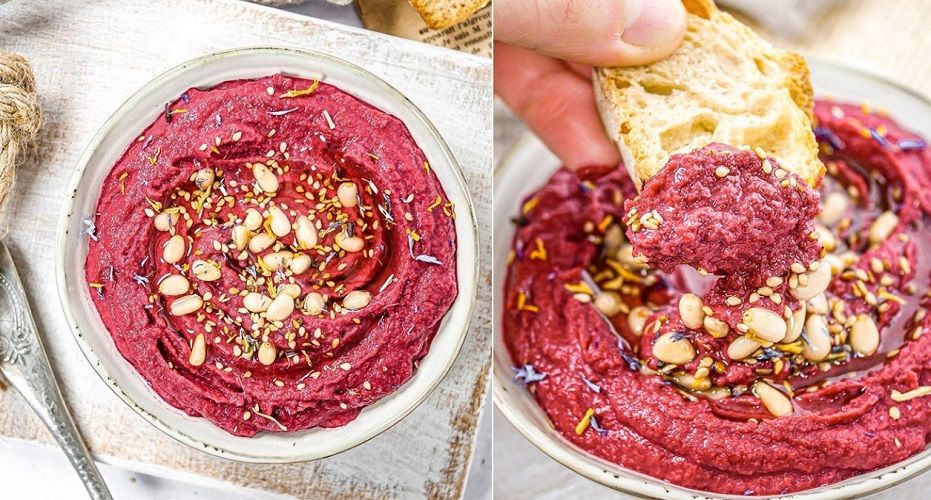 La recette du houmous de betterave aux pignons de pin parfait pour l'apéro | So Busy Girls