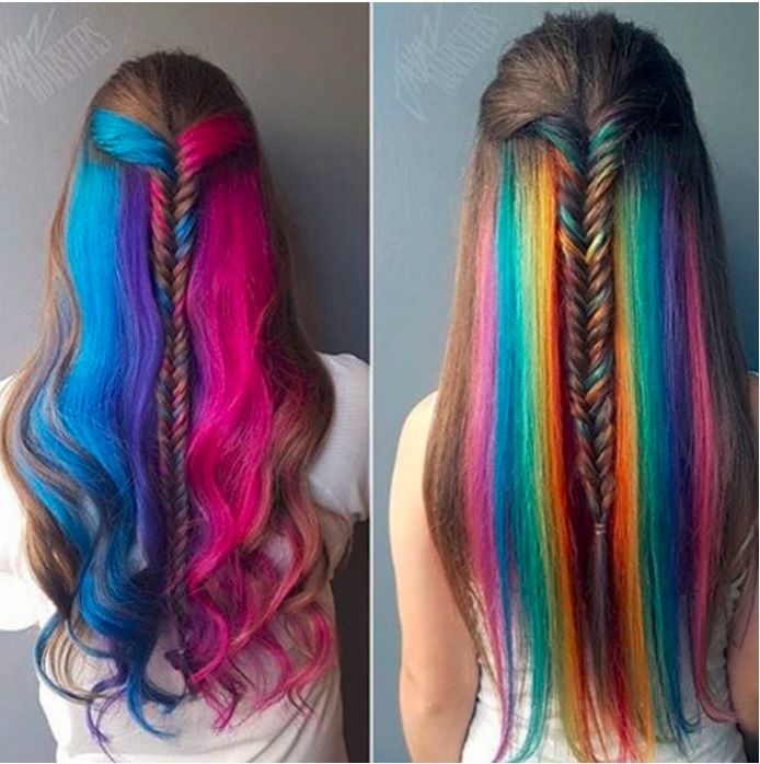 Découvrez la coloration arc-en-ciel cachée pour celles qui ne sont pas prêtes à se teindre les cheveux | So Busy Girls