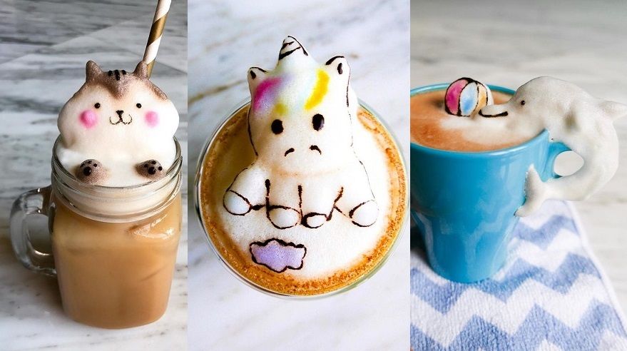 Cette jeune femme crée des cafés latte en 3D tellement mignons qu'on n'oserait pas les boire | So Busy Girls