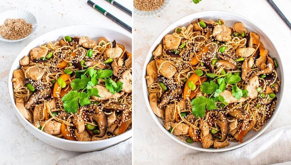 La recette des nouilles chinoises poulet, légumes et sésame maison | So Busy Girls