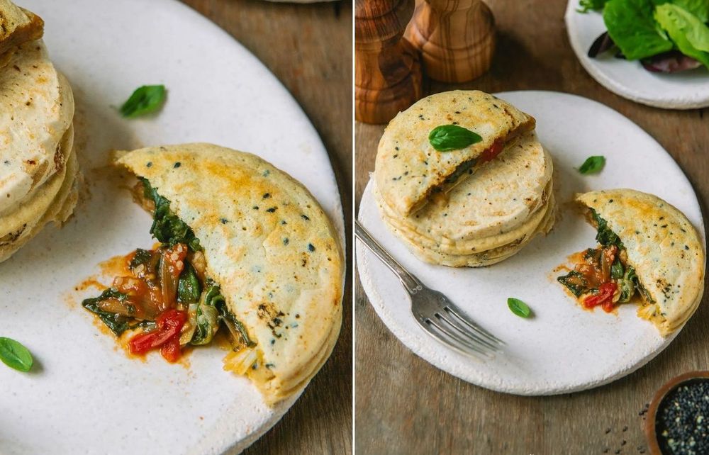 La recette de pancakes salés gourmands et fourrés au confit de légumes | So Busy Girls