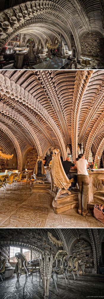 Sirotez un café extra-terrestre à ce bar étrange au Hr Giger Museum Bar à Gruyères en Suisse | So Busy Girls