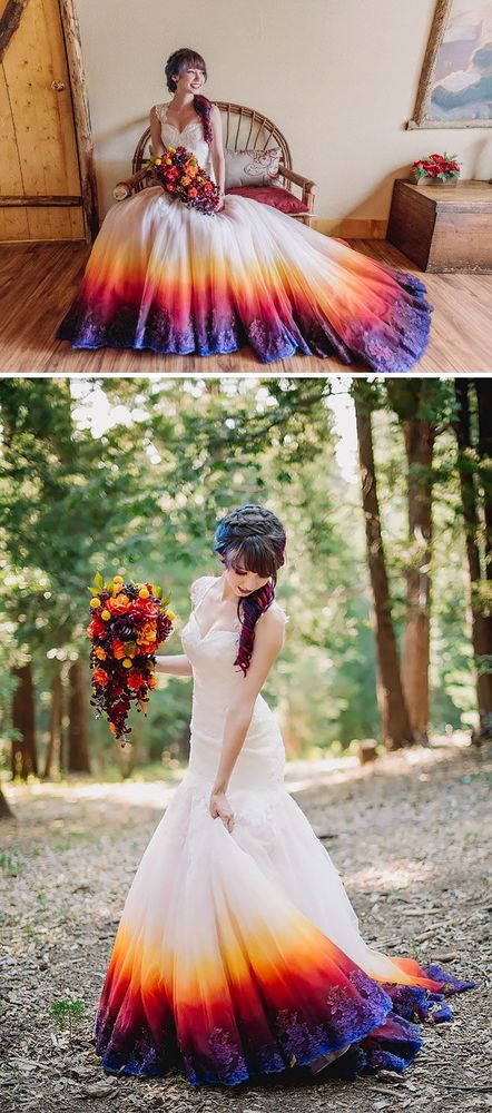 Ces robes de mariée tie and dye vont vous donner envie de vous marier en couleurs | So Busy Girls