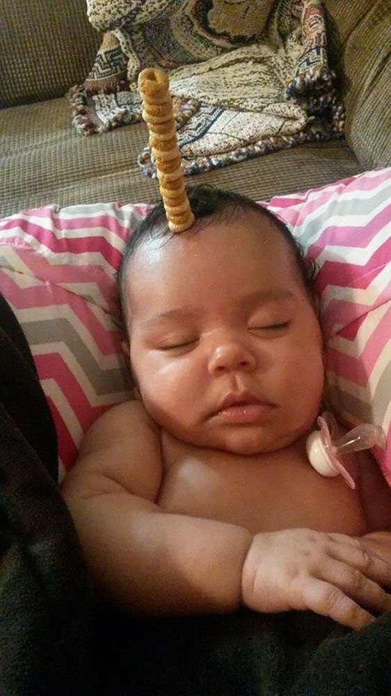 Non, ce n'est pas une blague : des papas tentent de battre le record de céréales Cheerios empilées sur le nez de leur enfant | So Busy Girls