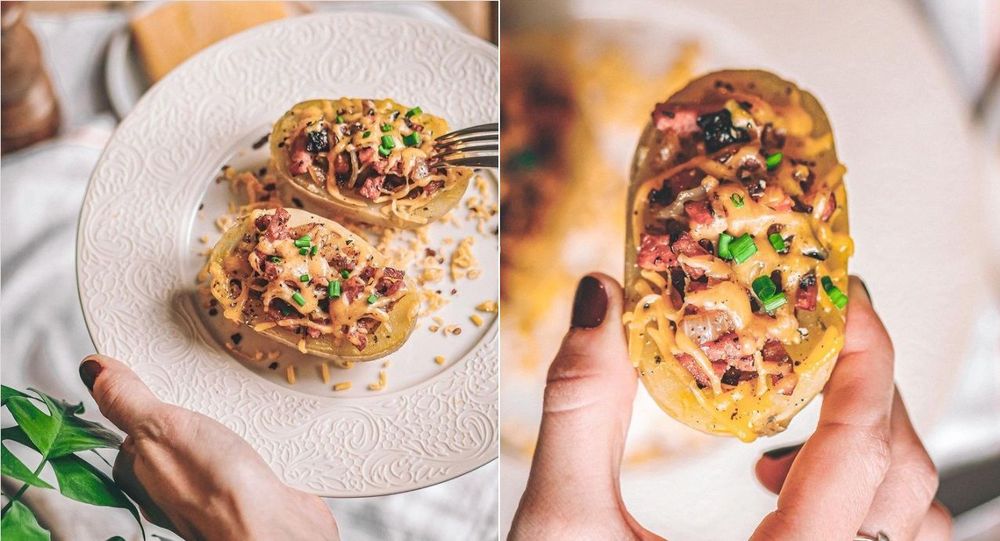 La recette de pommes de terre farcies aux lardons et au cheddar facile et ultra rapide | So Busy Girls