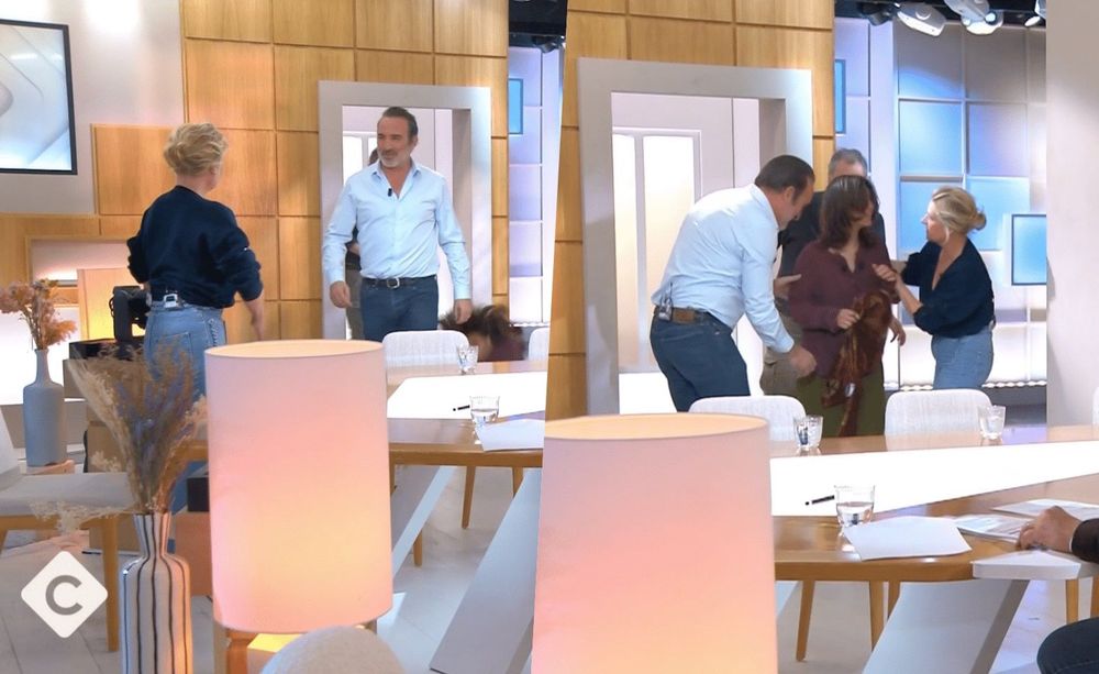 C à vous : la chute inattendue d’une invitée en plein direct aux côtés de Jean Dujardin provoque un moment très gênant pour Anne-Élisabeth Lemoine | So Busy Girls