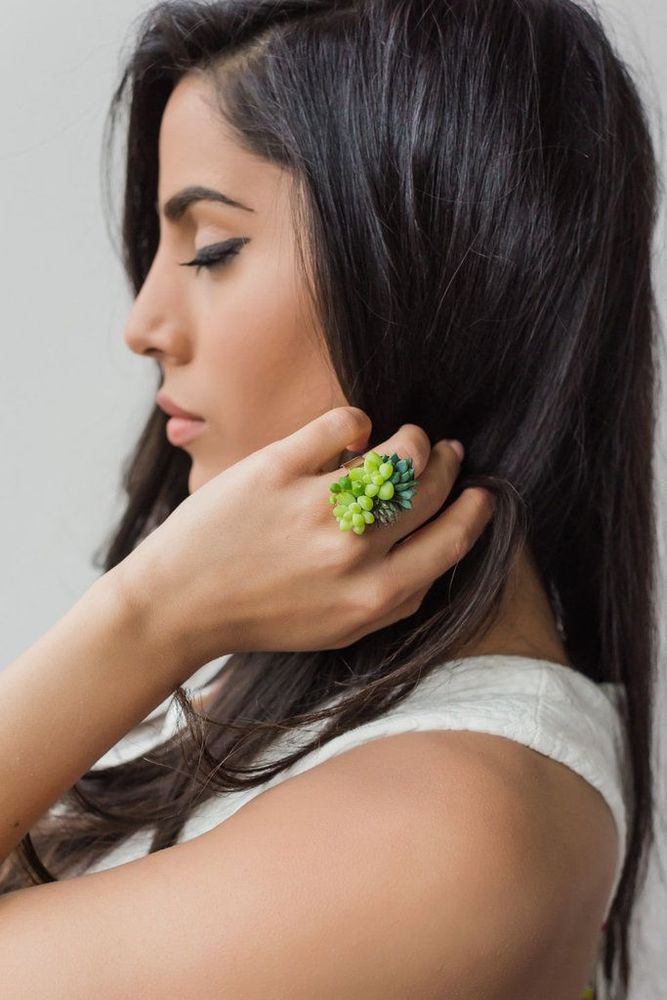 Bague ovale en succulentes | So Busy Girls
