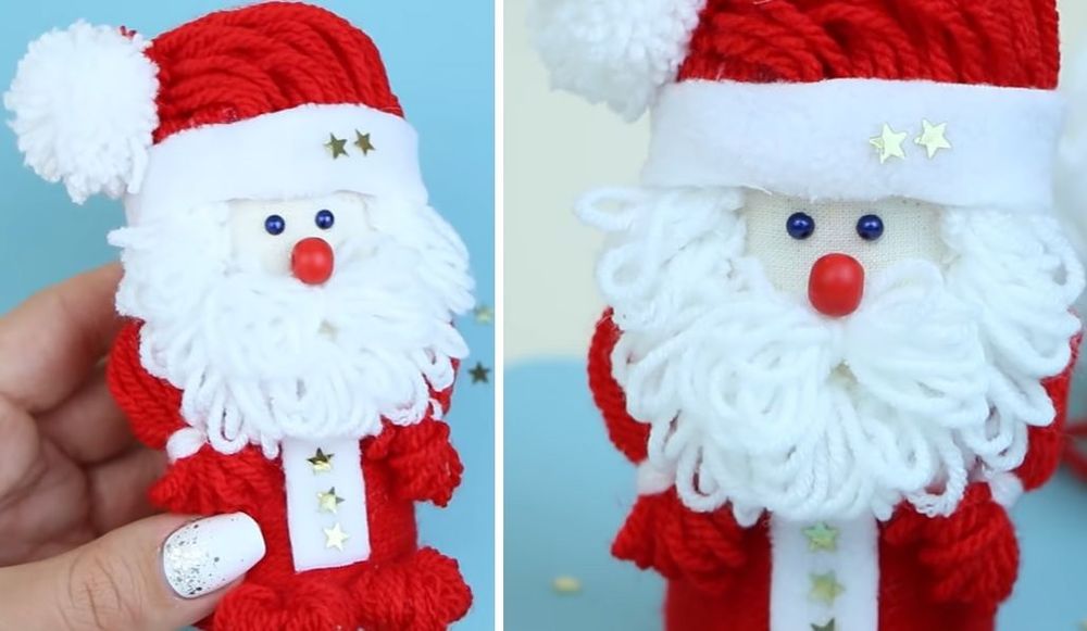 DIY : le tuto facile pour faire un petit Père-Noël en laine avec les enfants | So Busy Girls