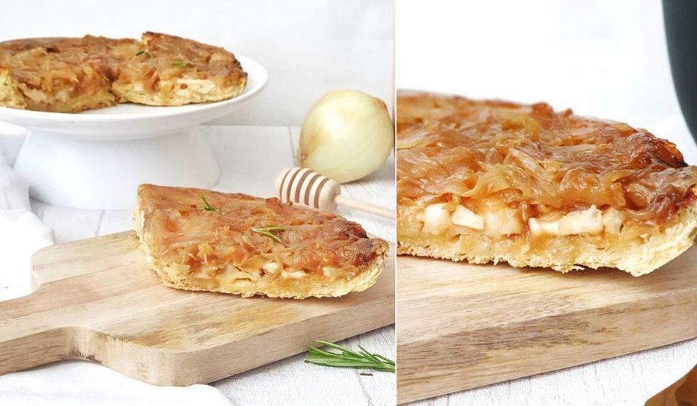 La recette de tarte tatin oignons, chèvre, miel et romarin | So Busy Girls