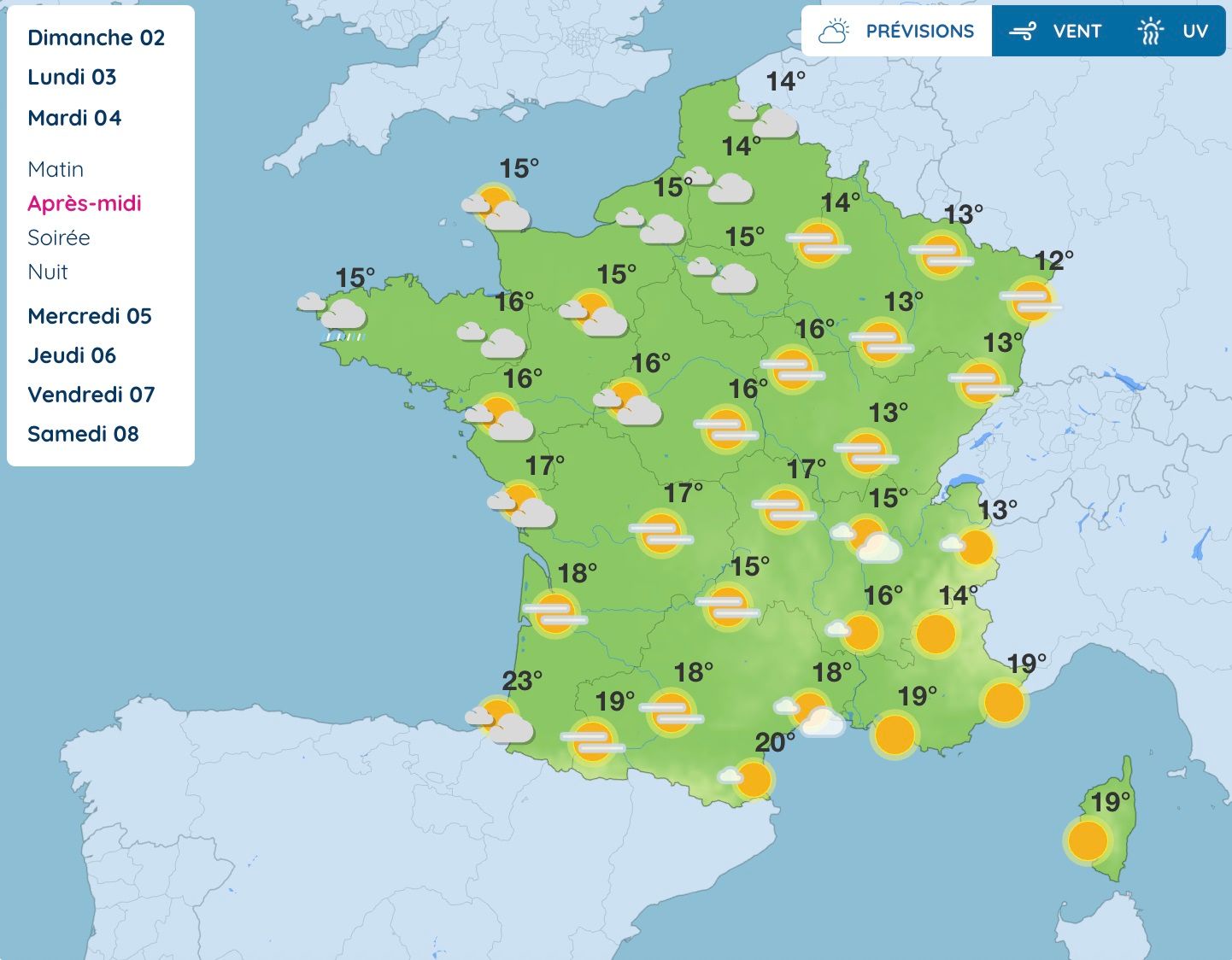Retour du soleil avant un temps plus instable : voici la météo qu'il fera cette semaine