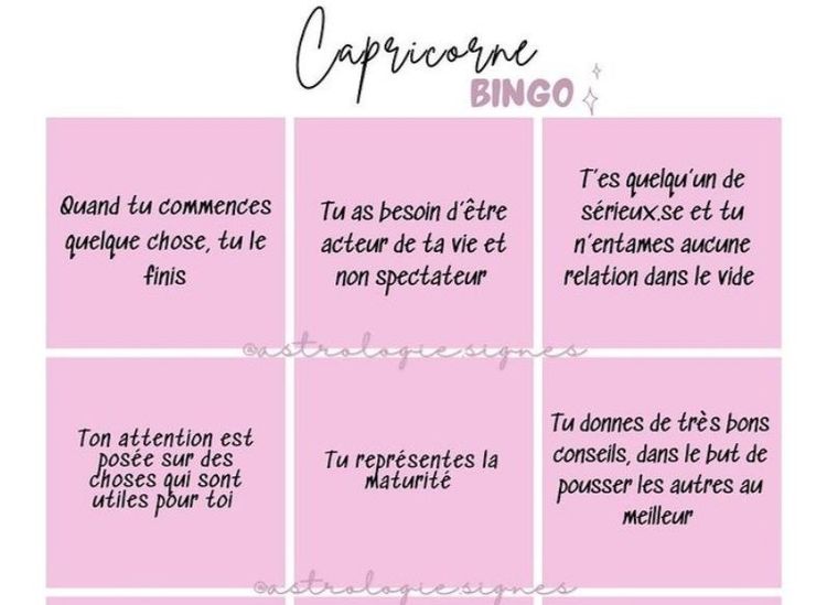Le bingo des signes astros : allez vite vérifier si vous remplissez toutes les cases du vôtre | So Busy Girls