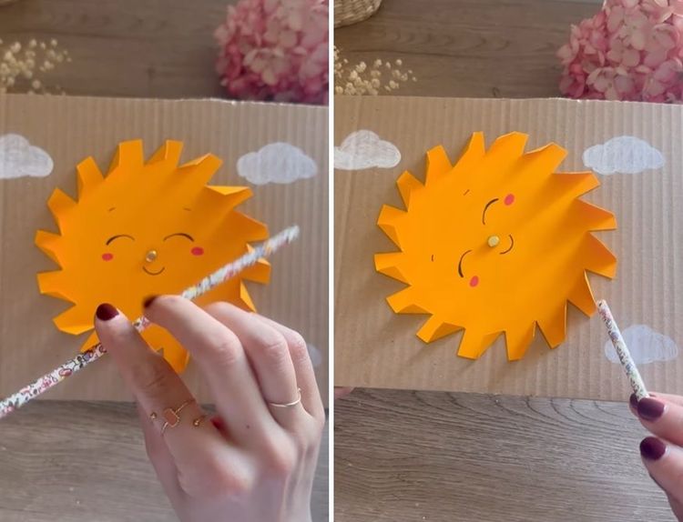 DIY : l'activité mignonne pour réaliser un soleil à faire tourner en soufflant dessus avec une paille | So Busy Girls