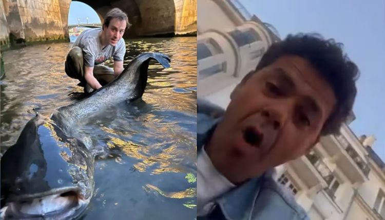 Scène surréaliste à Paris : un poisson géant surgit de la Seine devant Jamel Debbouze | So Busy Girls