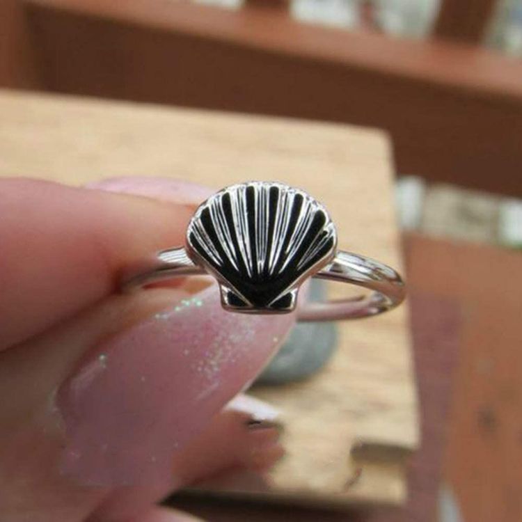 bague coquillage coquille saint jacques fine - bijoux coquillages