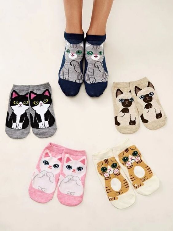 chaussettes-motif-chat