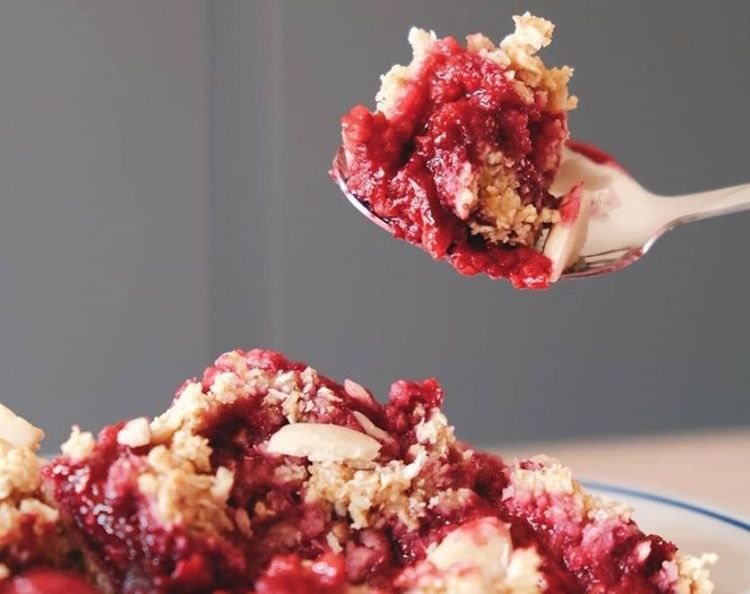 La recette de crumble framboises léger maison