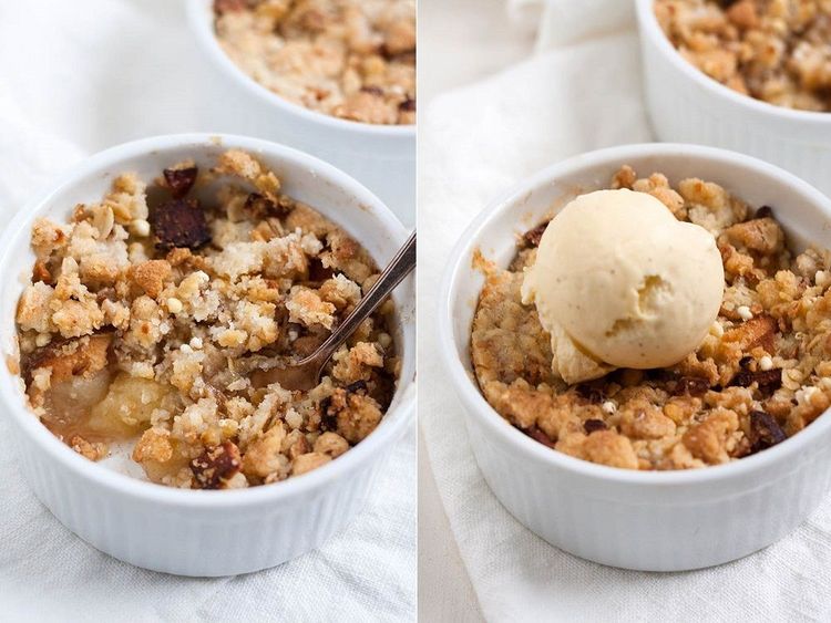 La recette de crumble poires pommes et chocolat