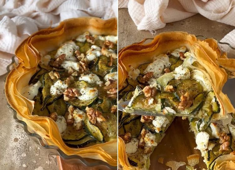 La recette de tarte croustillante courgette et chèvre frais