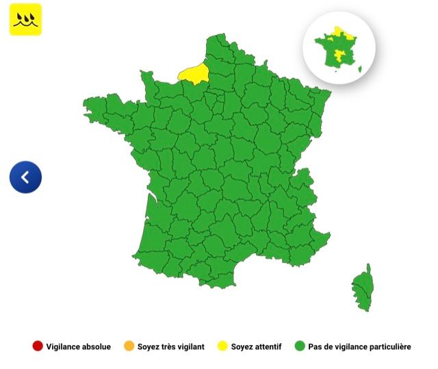 Pluie-inondation : voici le seul d&eacute;partement plac&eacute; en vigilance jaune ce mercredi 19 novembre 2025